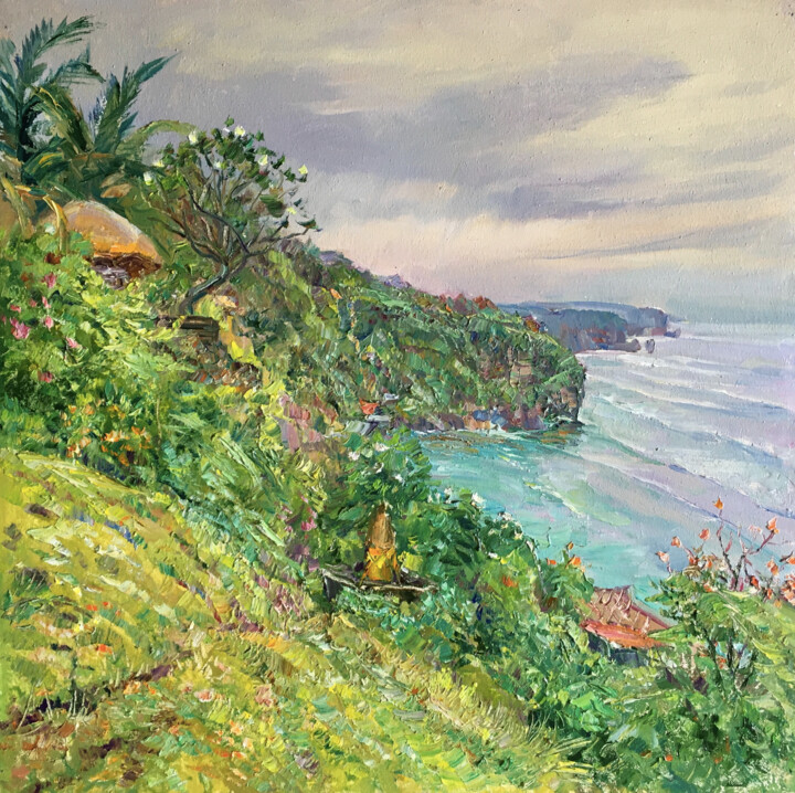 Painting titled "Bal - Blooming Fran…" by Aleksandr Dubrovskyy, Original Art, Oil Mounted on Stretcher frame