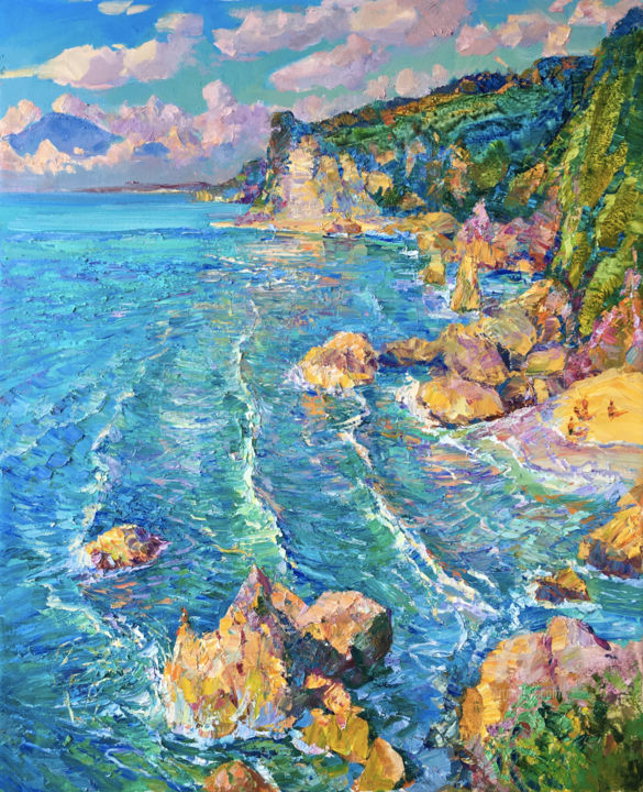 Painting titled "Summer on Bali Isla…" by Aleksandr Dubrovskyy, Original Art, Oil