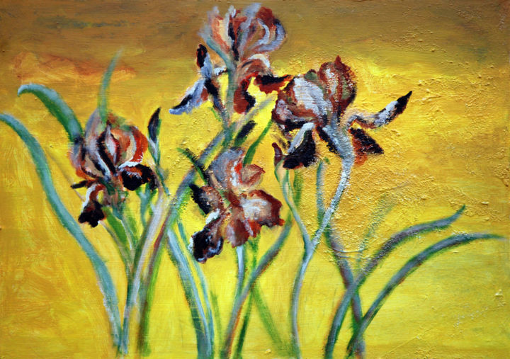 Painting titled "Iris" by Monique Ducarton, Original Artwork, Acrylic