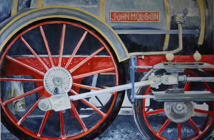 Painting titled "loco-john-molson.jpg" by Gérard Duchêne, Original Artwork, Acrylic