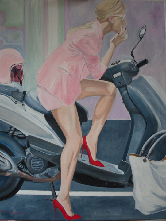 Painting titled "la-dolce-vita.jpg" by Gérard Duchêne, Original Artwork, Acrylic Mounted on Wood Stretcher frame