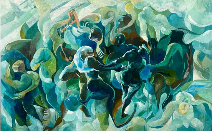 Painting titled "Dance communism" by Loi Duc (DucloiArt), Original Artwork, Oil
