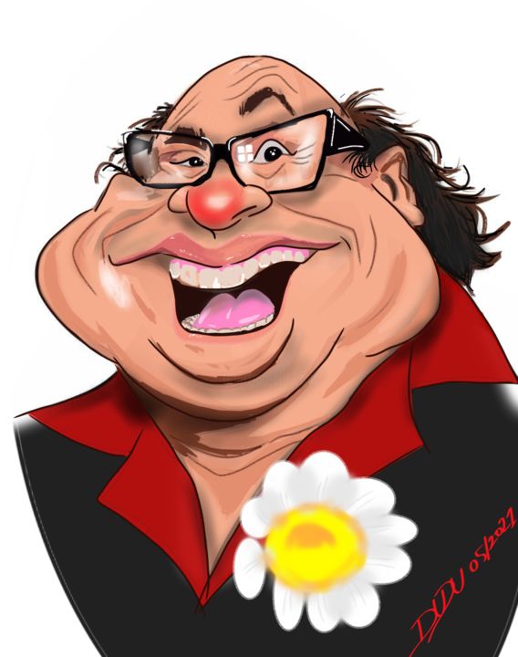 Digitale Kunst mit dem Titel "Danny Devito" von Dudu, Original-Kunstwerk, Digitale Malerei