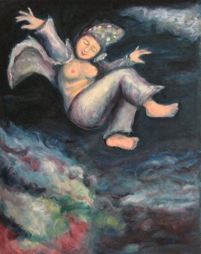 Painting titled "Loving Leap" by Dudley, Original Artwork