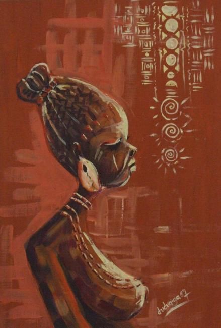 Malerei mit dem Titel "Agbeke  !" von Duduhandsome, Original-Kunstwerk, Öl