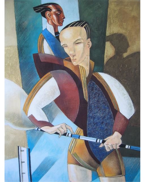 Peinture intitulée "Passeur (au niveau)" par Daniel Duhamel Arrapel, Œuvre d'art originale, Huile
