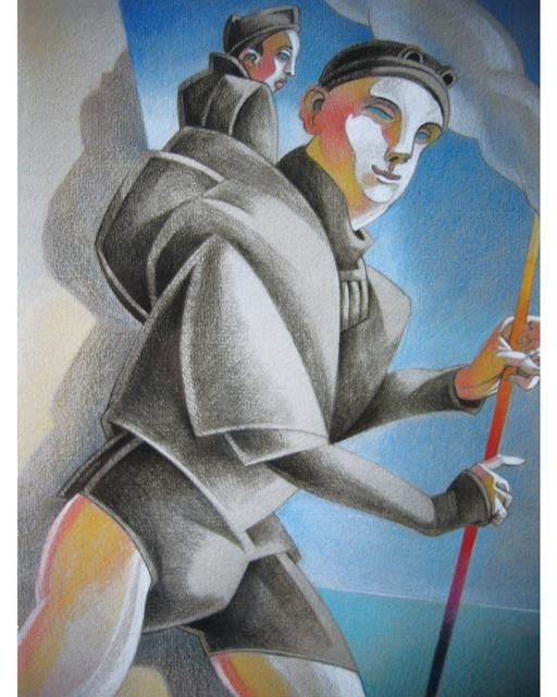 Malarstwo zatytułowany „Passeur (aux lunett…” autorstwa Daniel Duhamel Arrapel, Oryginalna praca, Olej