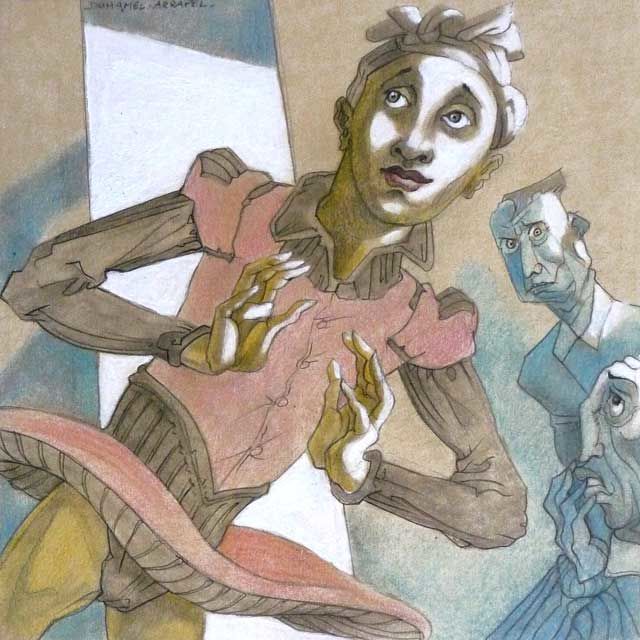 Pintura titulada "Danse de la girolle" por Daniel Duhamel Arrapel, Obra de arte original, Oleo
