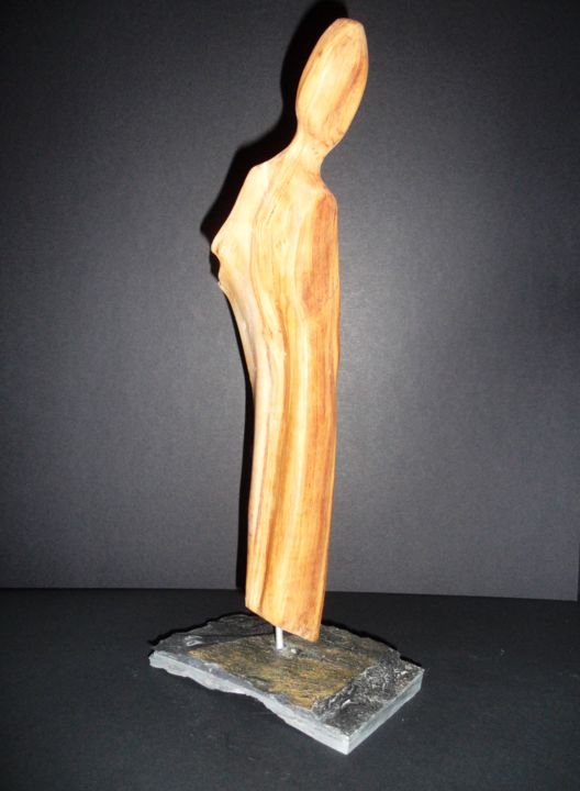 Sculpture titled "Disdain" by Duilio, Original Artwork, Wood