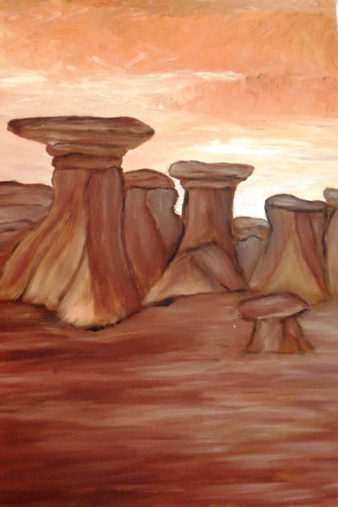 Painting titled "Stones" by Duilio, Original Artwork, Oil