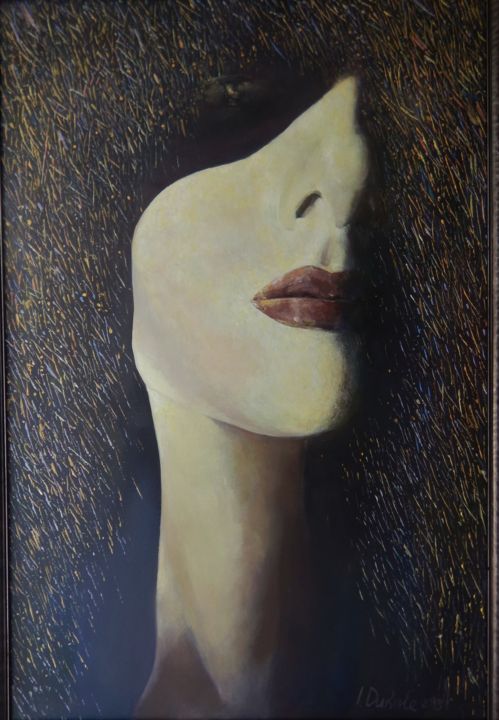 Painting titled "Face 2" by Irena Dukule, Original Artwork, Acrylic