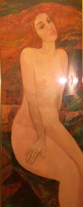 Painting titled "Nude" by Irena Dukule, Original Artwork, Acrylic