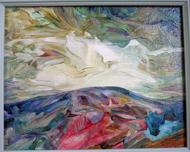 Painting titled "Hilltop" by Irena Dukule, Original Artwork