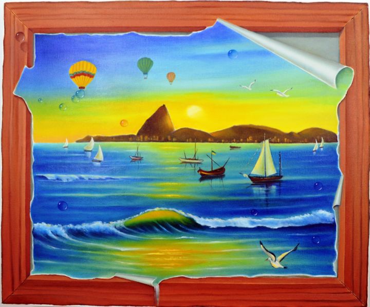 Pintura titulada "Rio Encantos Mil" por Dulce Atelier, Obra de arte original, Oleo