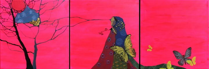 Картина под названием "Mother" - Dulguun, Подлинное произведение искусства, Акрил Установлен на Деревянная рама для носилок