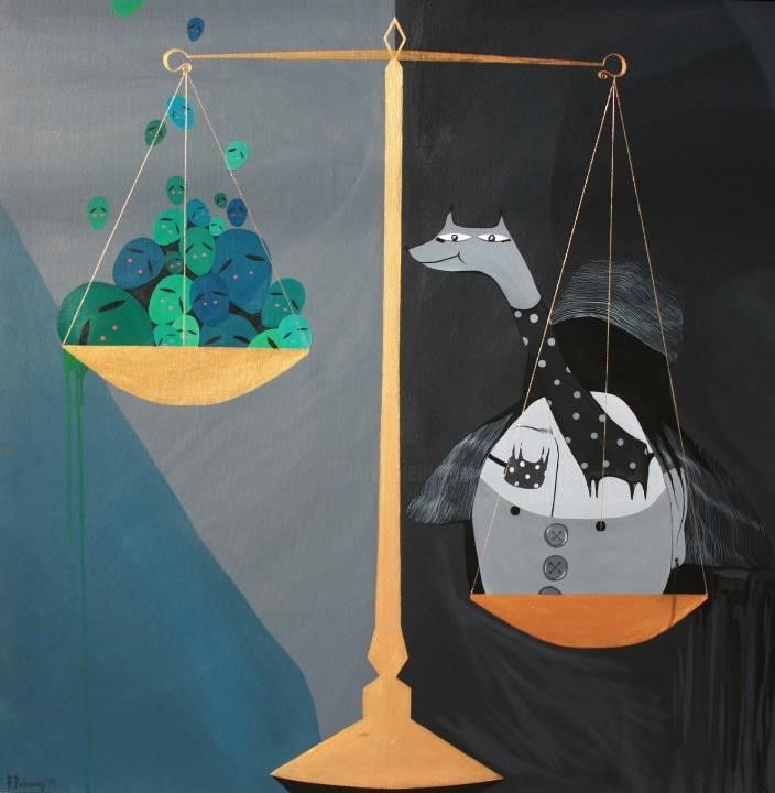 Painting titled "Balance" by Dulguun, Original Artwork, Acrylic