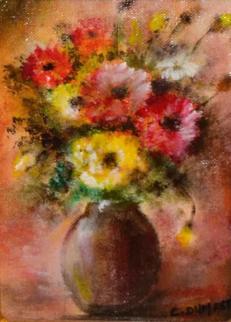 Painting titled "Si quelques fleurs.…" by Dumamar, Original Artwork