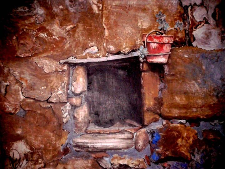 Pintura titulada "maceta-olvidada.jpg" por Ara Varea, Obra de arte original,