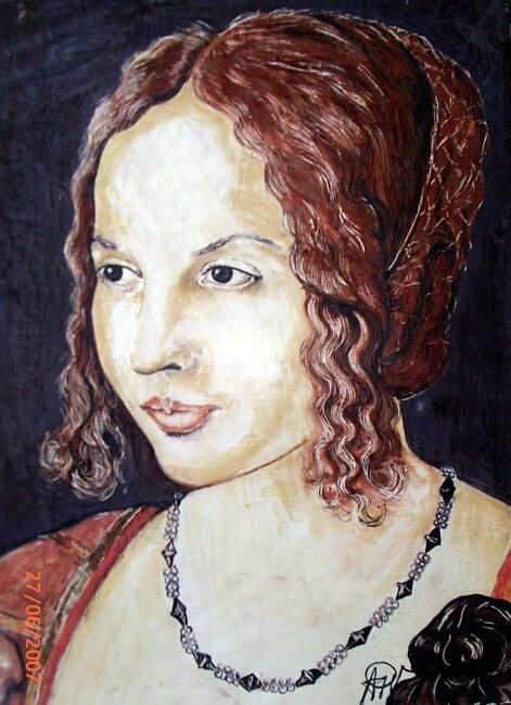 Painting titled "Joven veneciana" by Ara Varea, Original Artwork