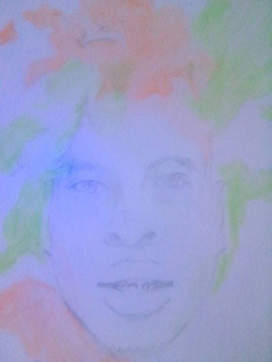 Drawing titled "Coloursplash" by Dumisinkosi Buhlungu, Original Artwork