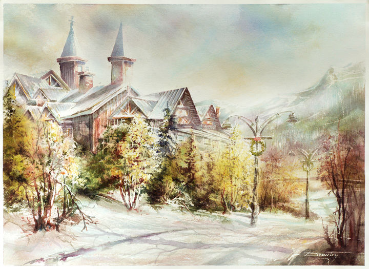 Painting titled "View over the Villa…" by Dumitru Barliga, Original Art, Oil