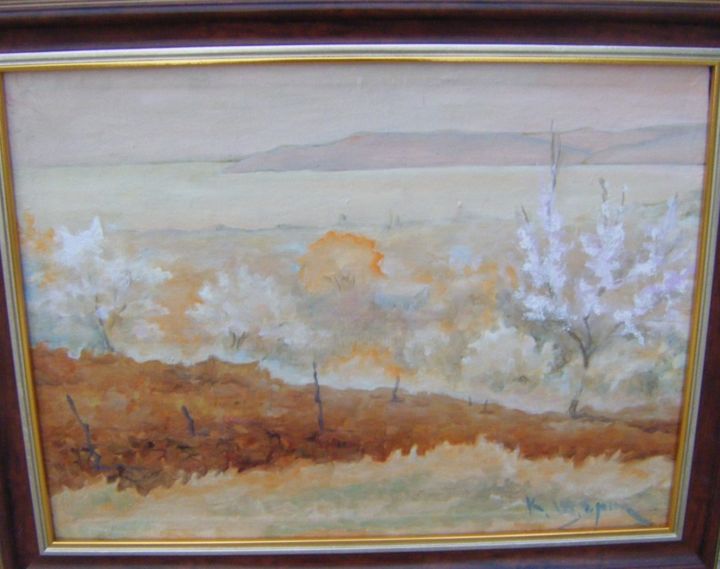 Painting titled "Spring" by Dimitar Dimitrov, Original Artwork, Oil