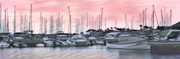 Digital Arts titled "The Harbour, Alcudi…" by Duncan Bennett, Original Artwork, Digital Photography
