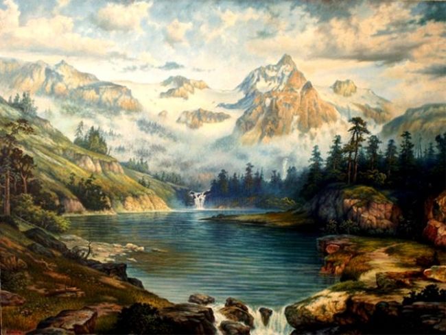 Painting titled "Hidden Paradise" by John Hudson Hawke, Original Artwork, Oil
