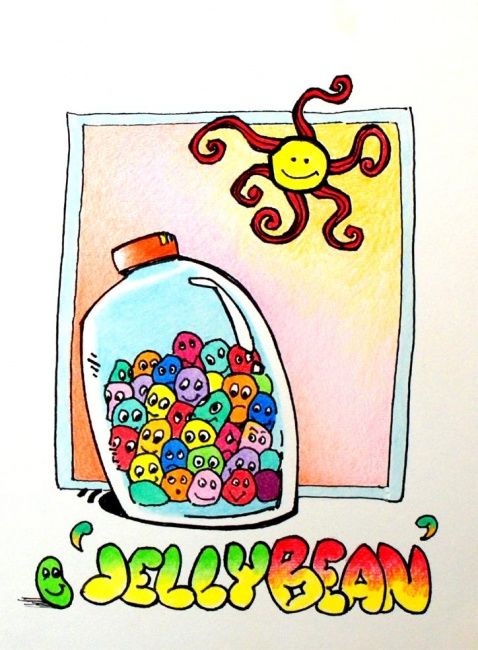 图画 标题为“Jellybeans” 由John Hudson Hawke, 原创艺术品