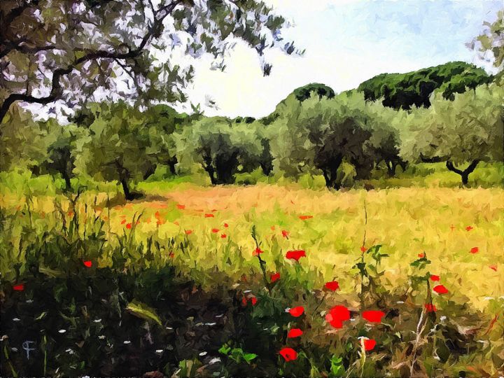 Peinture intitulée "Provence" par Dunsland, Œuvre d'art originale, Huile