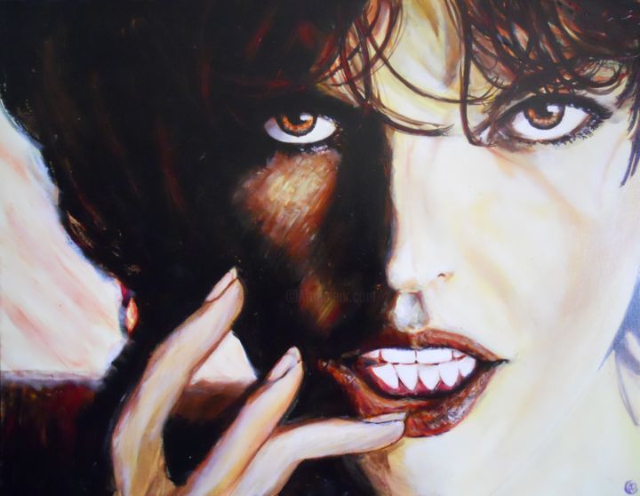 Painting titled "Milla Jovovich" by Frederic Dupain, Original Artwork