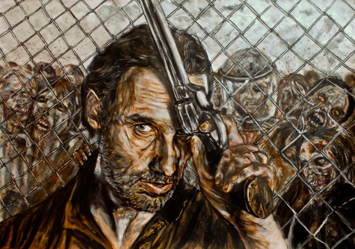 Painting titled "the walking dead" by Frederic Dupain, Original Artwork