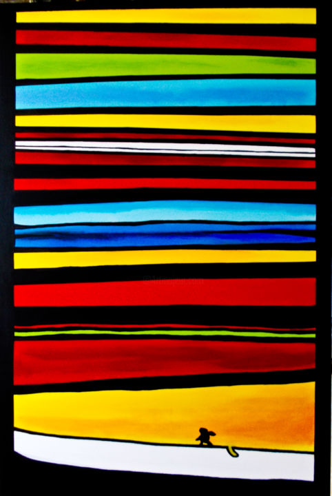 Painting titled "wave" by Frederic Dupain, Original Artwork