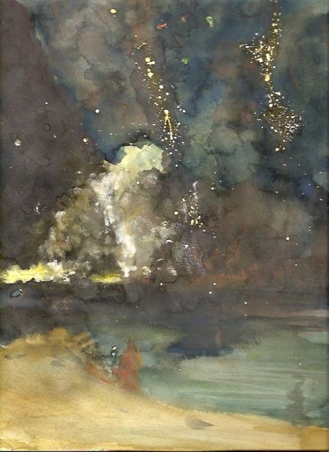Painting titled "Nocturne en noir et…" by Denis Dupon, Original Artwork, Oil