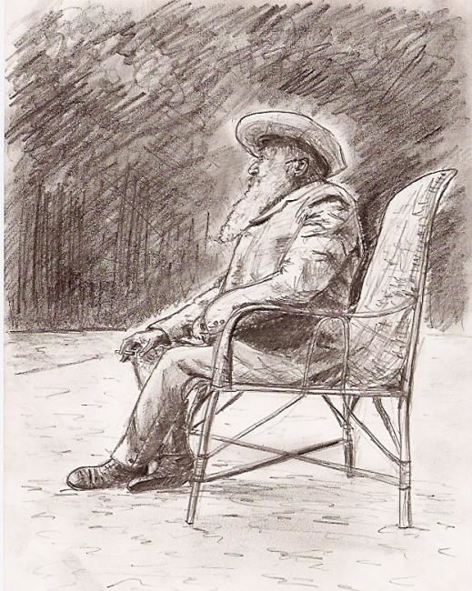 Drawing titled "Claude Monet" by Denis Dupon, Original Artwork, Other