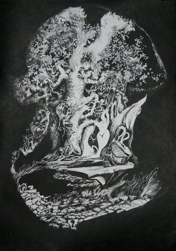 Рисунок под названием "Tree of Life" - Dupontant, Подлинное произведение искусства, Другой