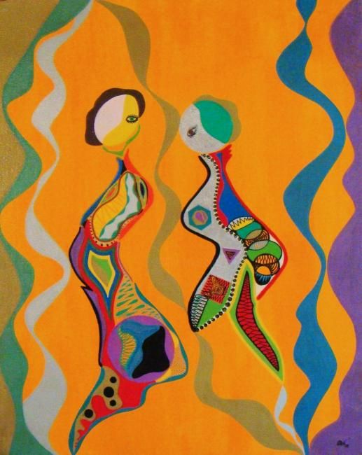 Painting titled "Gossips" by Graciela Duran-Troise, Original Artwork, Other