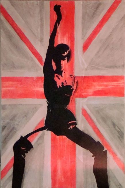 Peinture intitulée "So british" par Caroline Duriez, Œuvre d'art originale, Huile