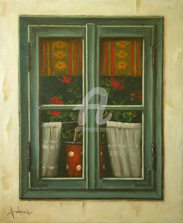 제목이 "window"인 미술작품 Dusan Vukovic로, 원작, 기름
