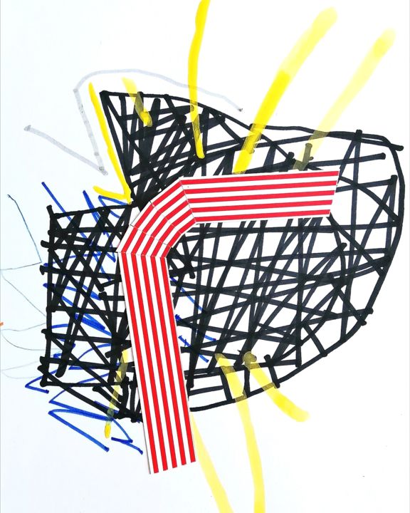 Drawing titled "connection" by Dusan Stosic, Original Artwork, Marker