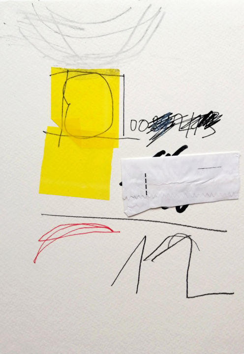 Collages intitulée "120082443" par Dusan Stosic, Œuvre d'art originale, Crayon
