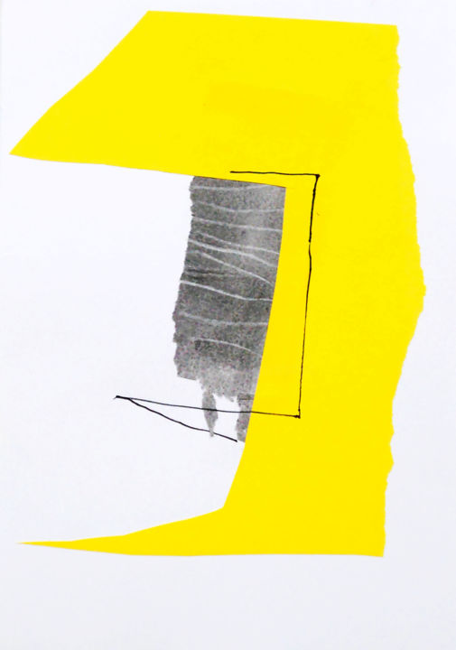 Collages intitolato "Yellow hug" da Dusan Stosic, Opera d'arte originale, Collages