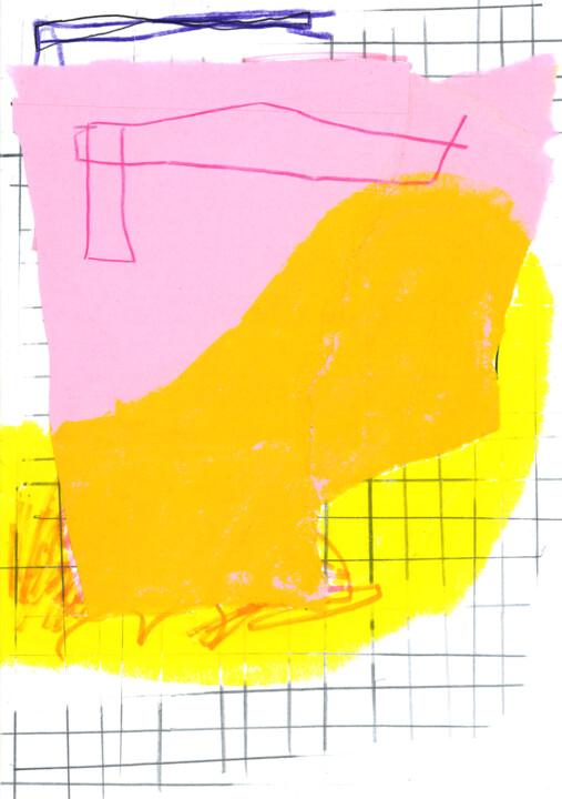 Κολάζ με τίτλο "Yellow shadow" από Dusan Stosic, Αυθεντικά έργα τέχνης, Κολάζ