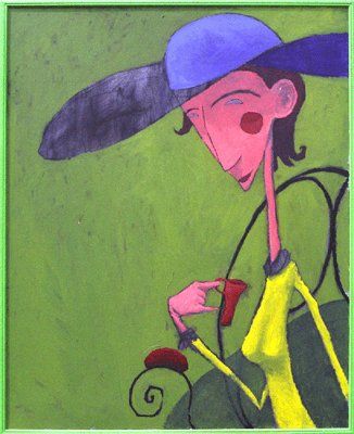 Peinture intitulée "femme au chapeau" par Geoffroy Dussart, Œuvre d'art originale