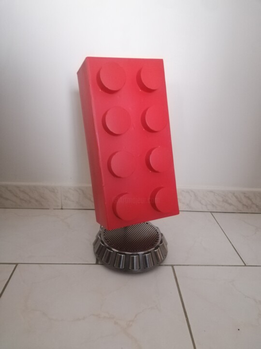Design intitulée "Brique rouge" par Anthonin Dusseaux (DUSSBAR), Œuvre d'art originale, Art de la table
