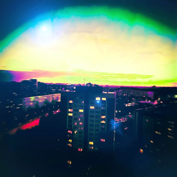 Digitale Künste mit dem Titel "Kind of skyline in…" von Dustin Wolfgramm, Original-Kunstwerk, Digitale Malerei