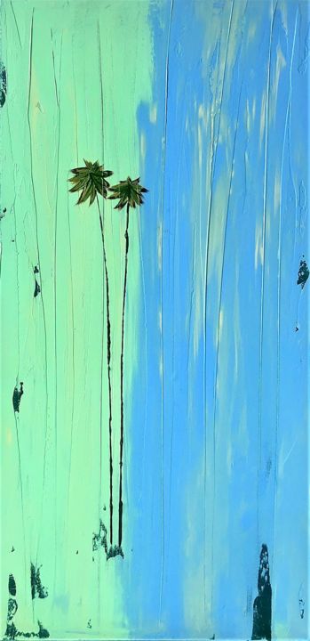 Painting titled "Laguna Beach Canyon…" by Dutch Montana, Original Art, Oil Mounted on Stretcher frame