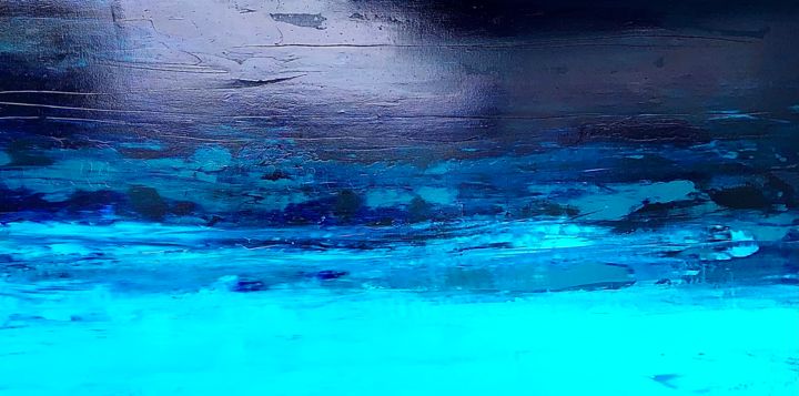 Painting titled "Ocean Dream" by Dutch Montana, Original Art, Oil Mounted on Stretcher frame