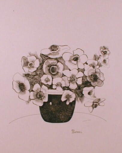 Peinture intitulée "Le bouquet d'Anémon…" par Monique Dutter-Lemierre, Œuvre d'art originale