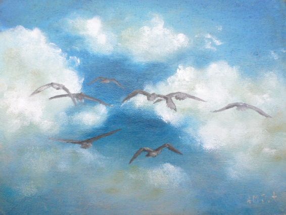 Картина под названием "Spirit Wings" - Eva Dvorzsak, Подлинное произведение искусства, Масло